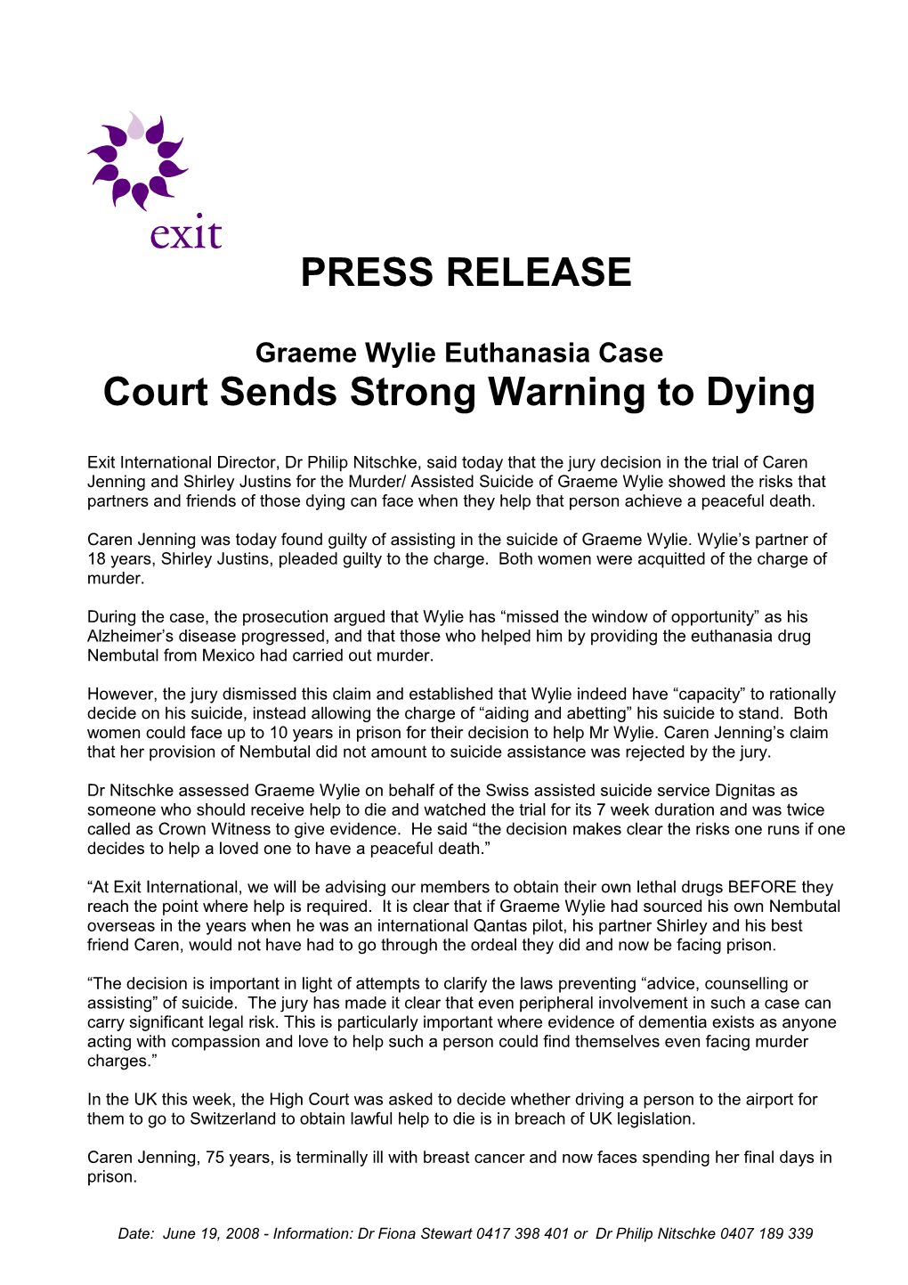 Graeme Wylie Euthanasia Case