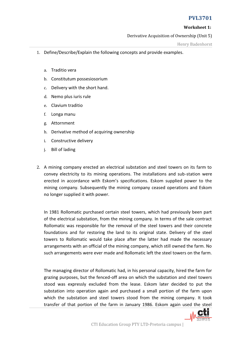 Derivative Acquisition of Ownership (Unit 5)