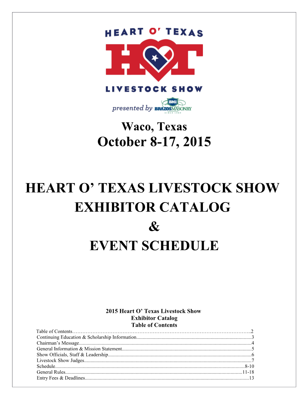 Heart O Texas Livestock Show