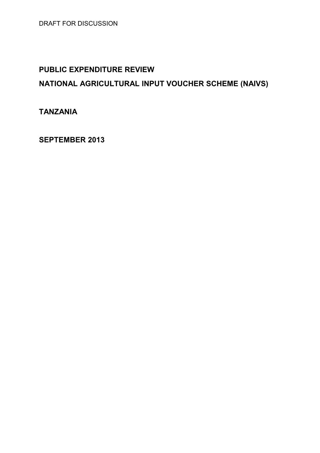 National Agricultural Input Voucher Scheme (Naivs)