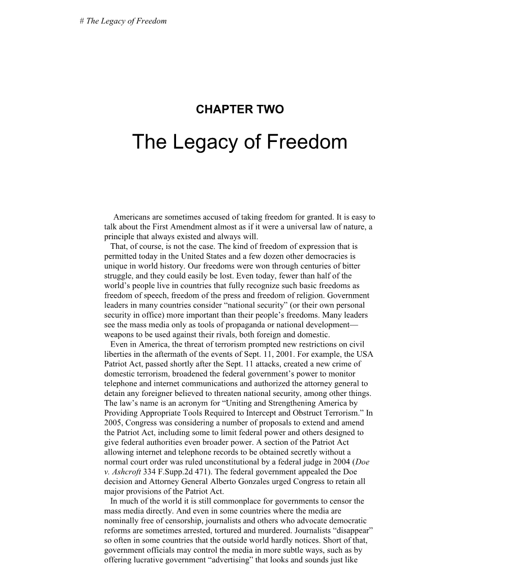 the Legacy of Freedom