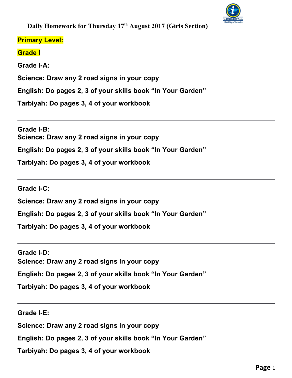 Science: Draw Any 2 Road Signs in Your Copy