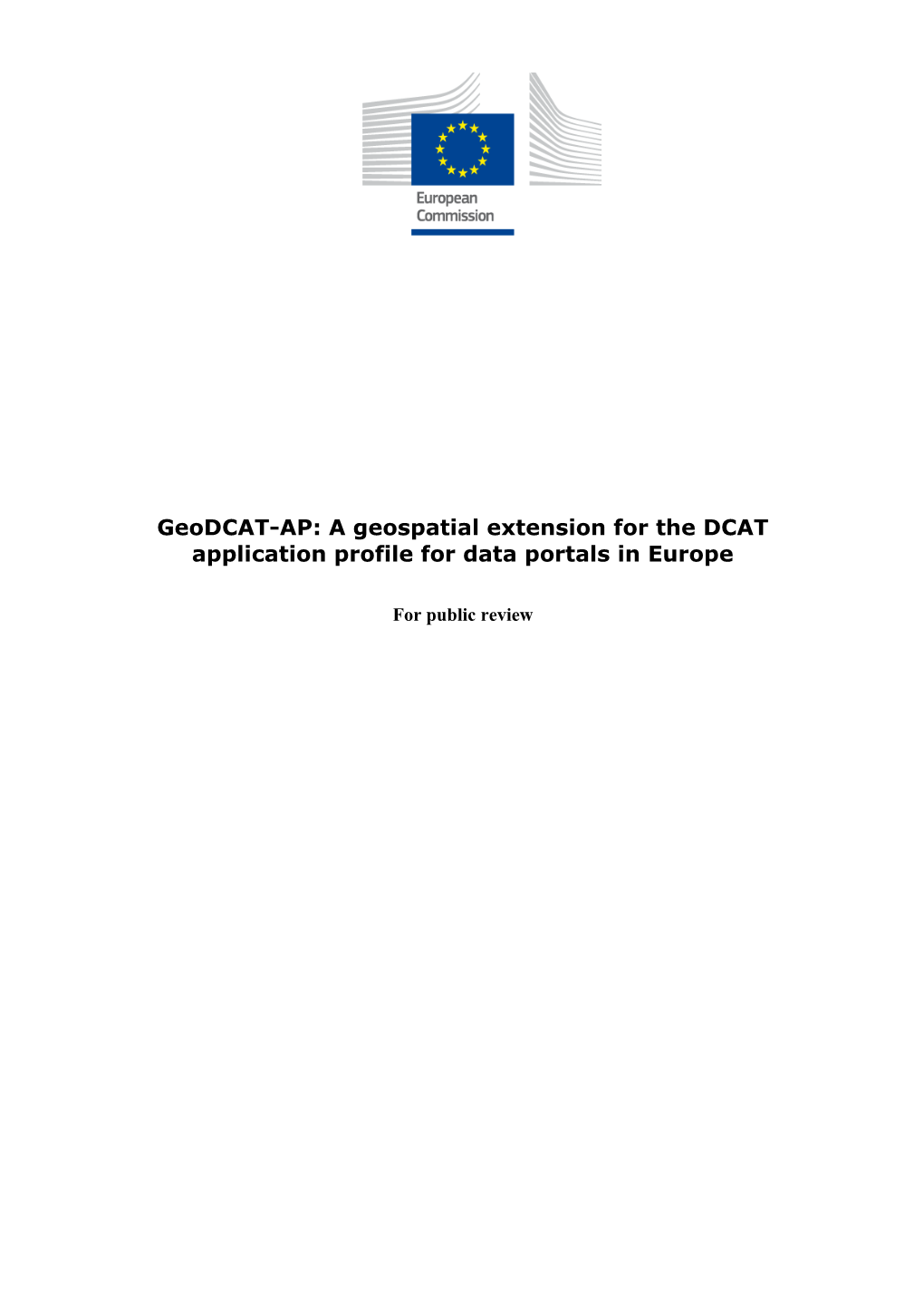 Geodcat-AP: a Geospatial Extension for the DCAT Application Profile for Data Portals in Europe