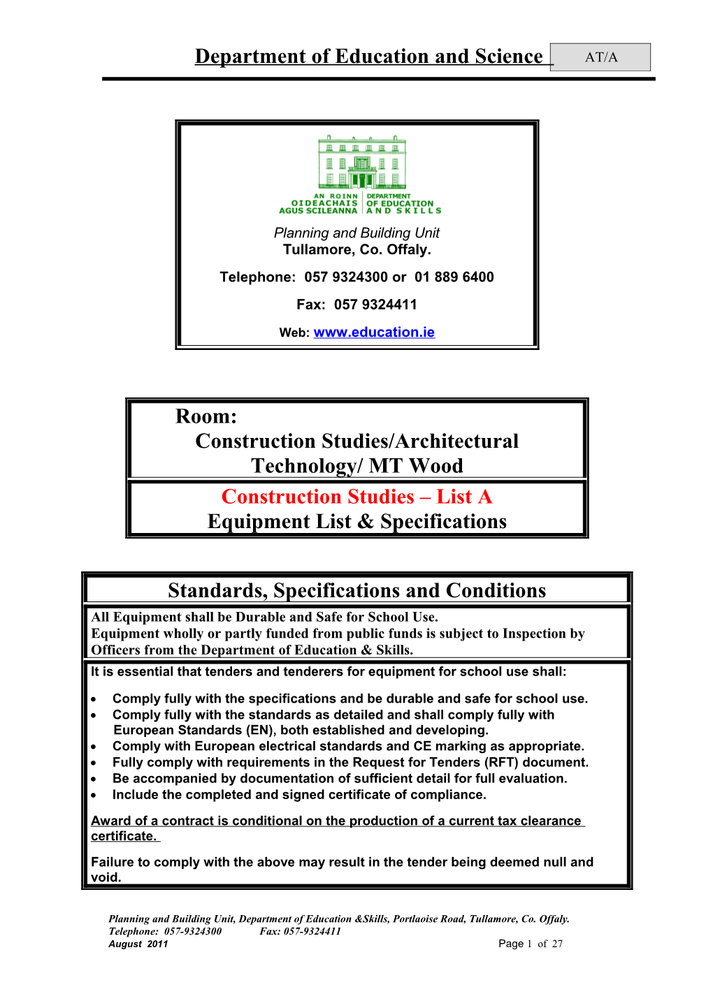 Architectural Technology/Construction Studies