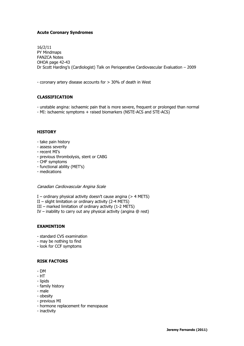 Acute Coronary Syndromes