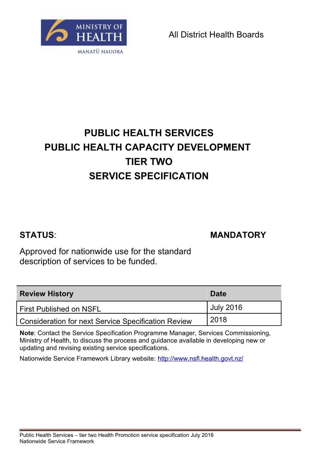 Public Health Capacity Development