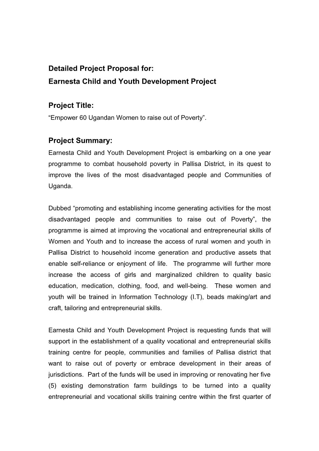 Detailed Project Proposal For