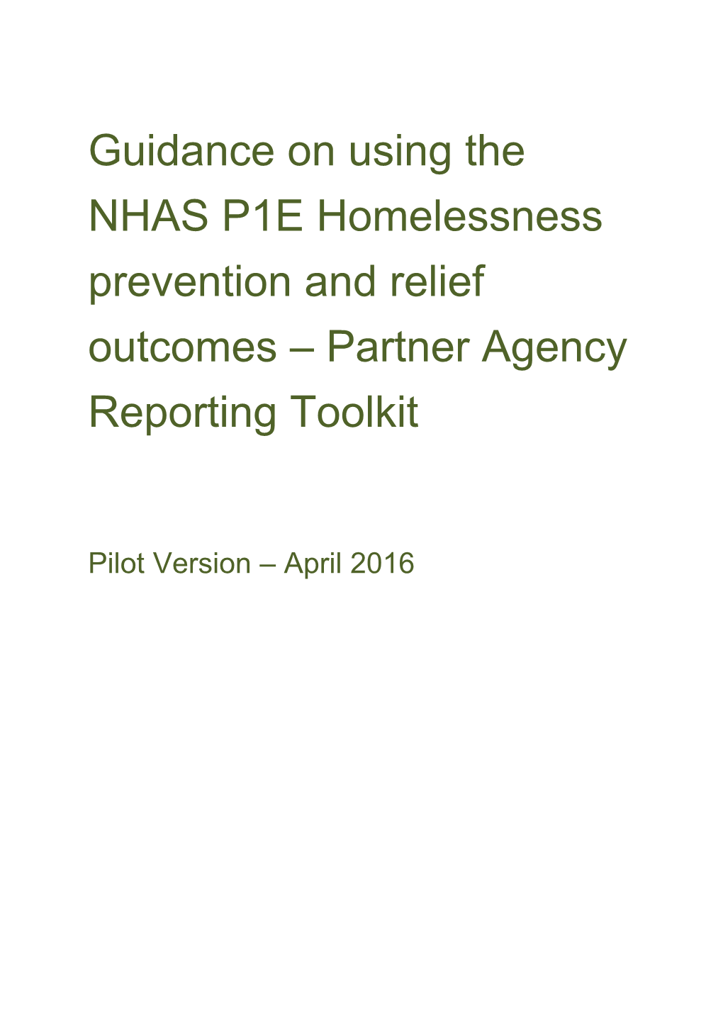 1.0 What Are P1es in Relation to Homelessness Prevention and Relief?