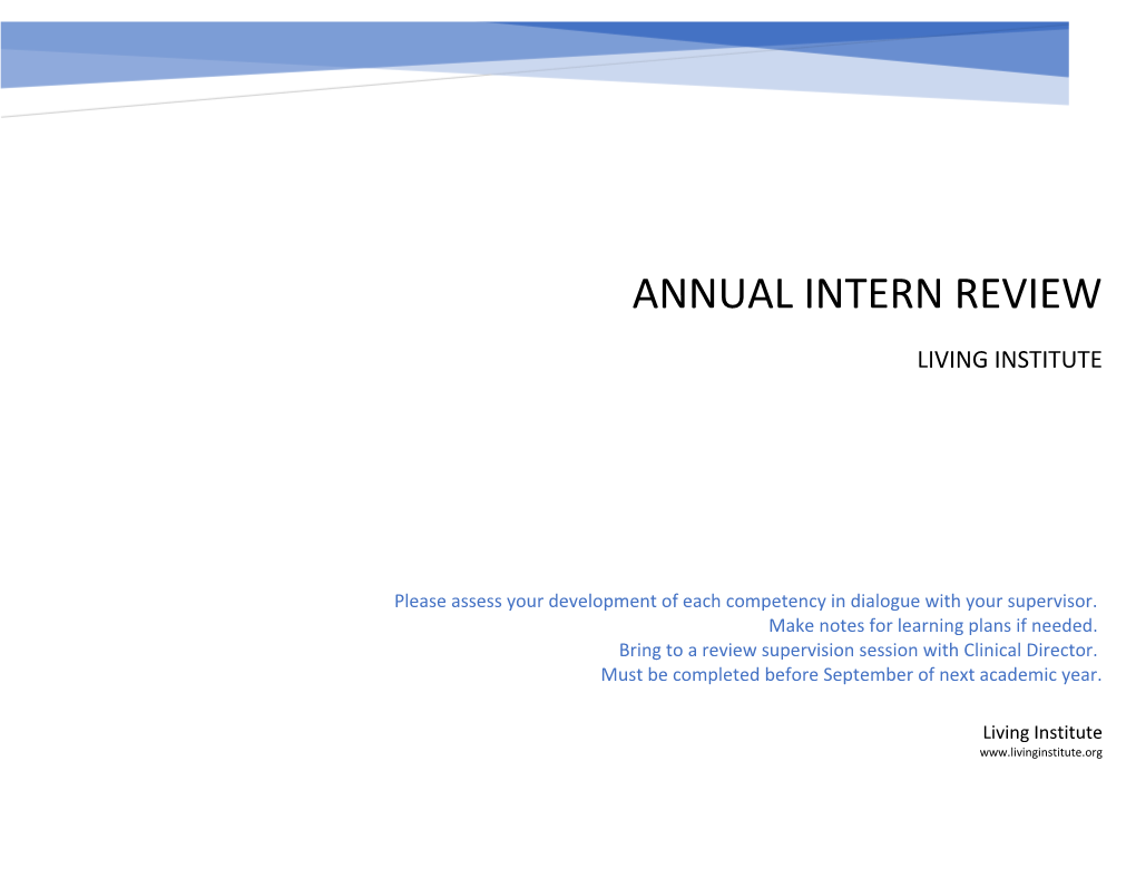 Annual Intern Review