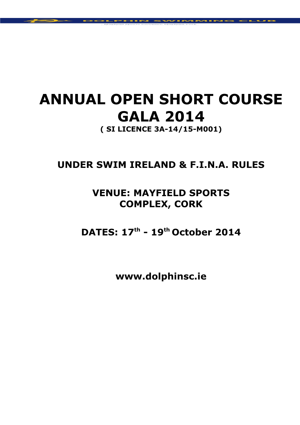 Annual Open Short Course Gala 2014