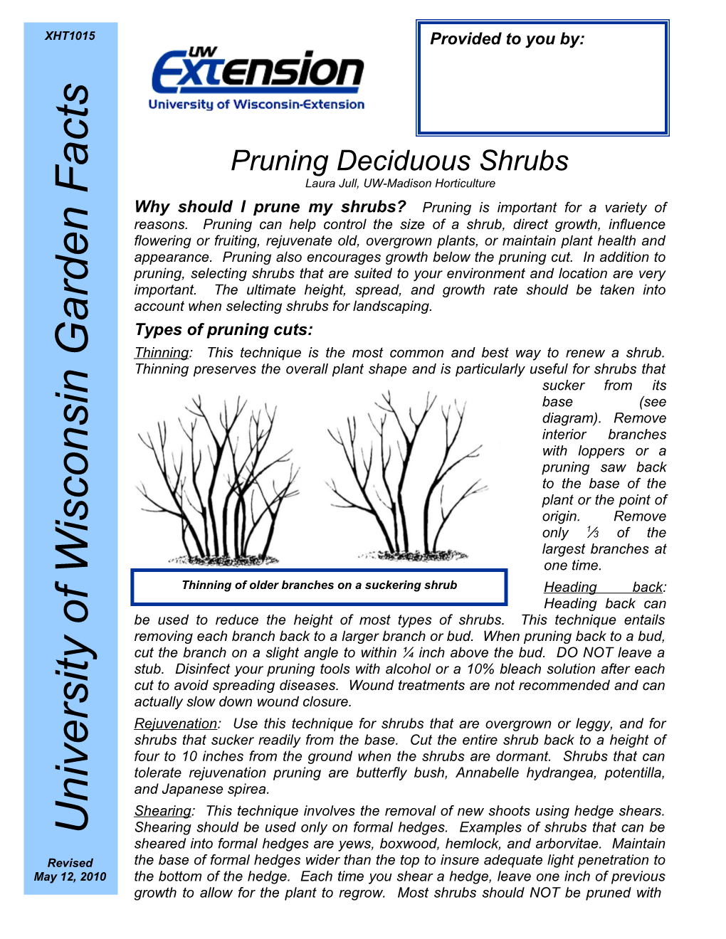 Pruning Deciduous Shrubs