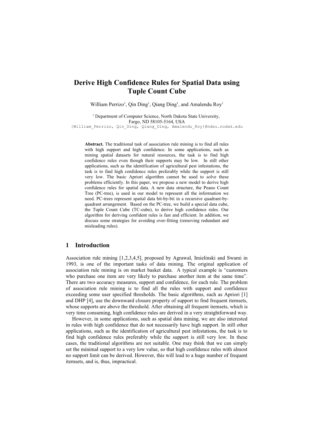 Derive High Confidence Rules for Spatial Data Using Count Cube
