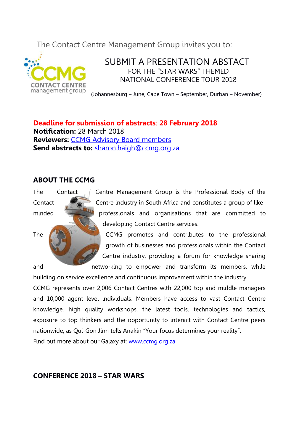 The Contact Centre Management Group Invites You To