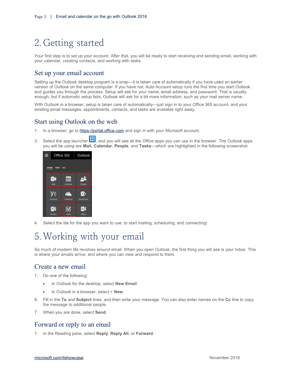 Page 1 Email and Calendar on the Go with Outlook 2016