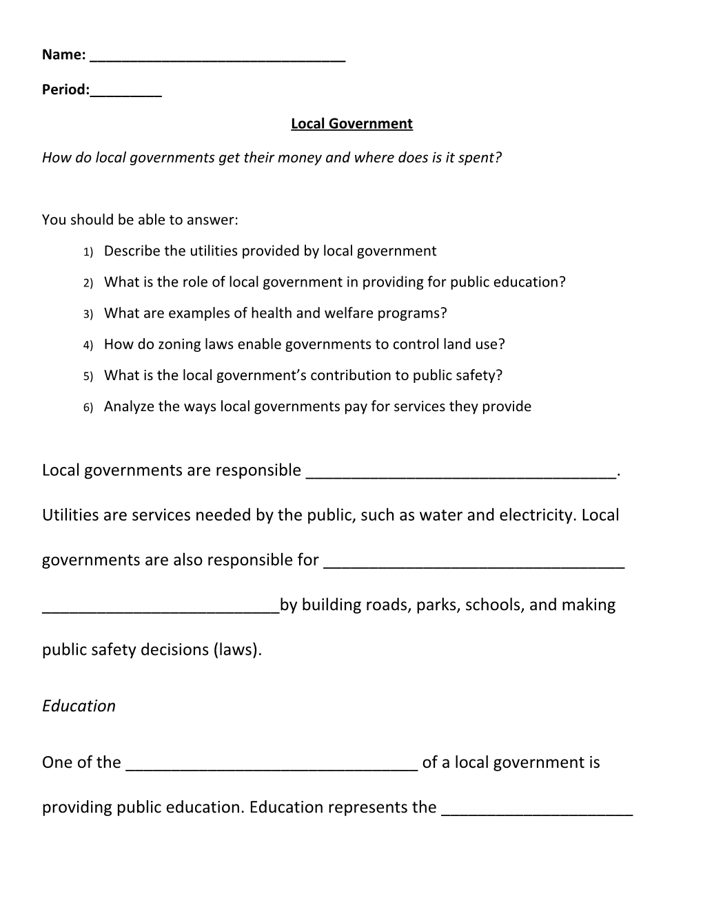 How Do Local Governments Get Their Money and Where Does Is It Spent?