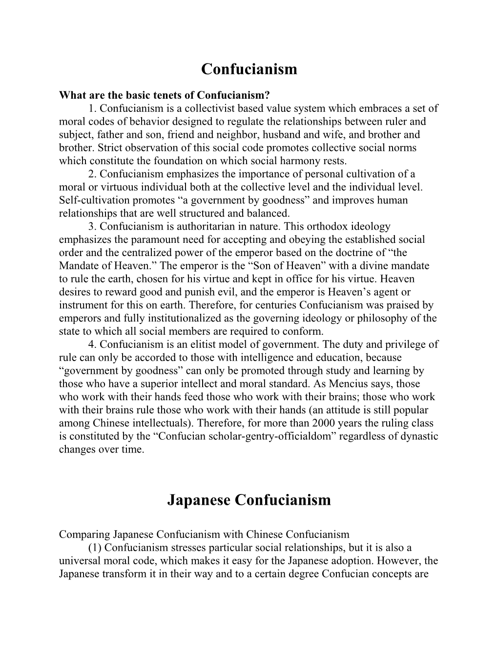 What Are the Basic Tenets of Confucianism?