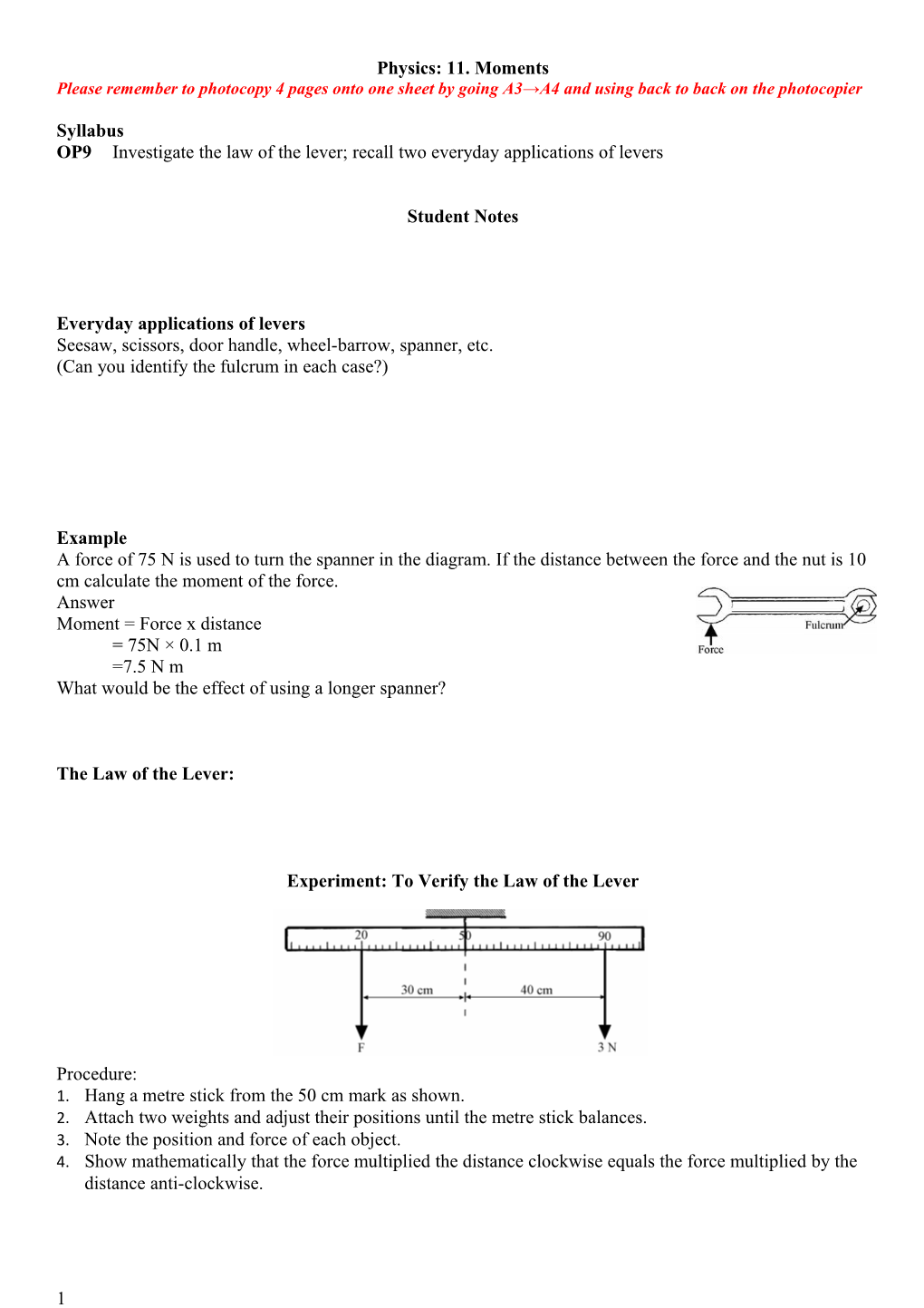 Physics: 11. Moments