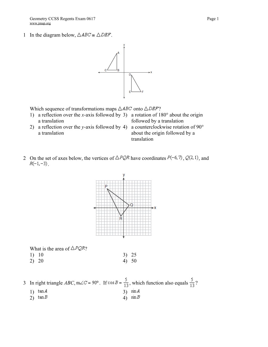 Geometryccss Regents Exam 0617Page 1
