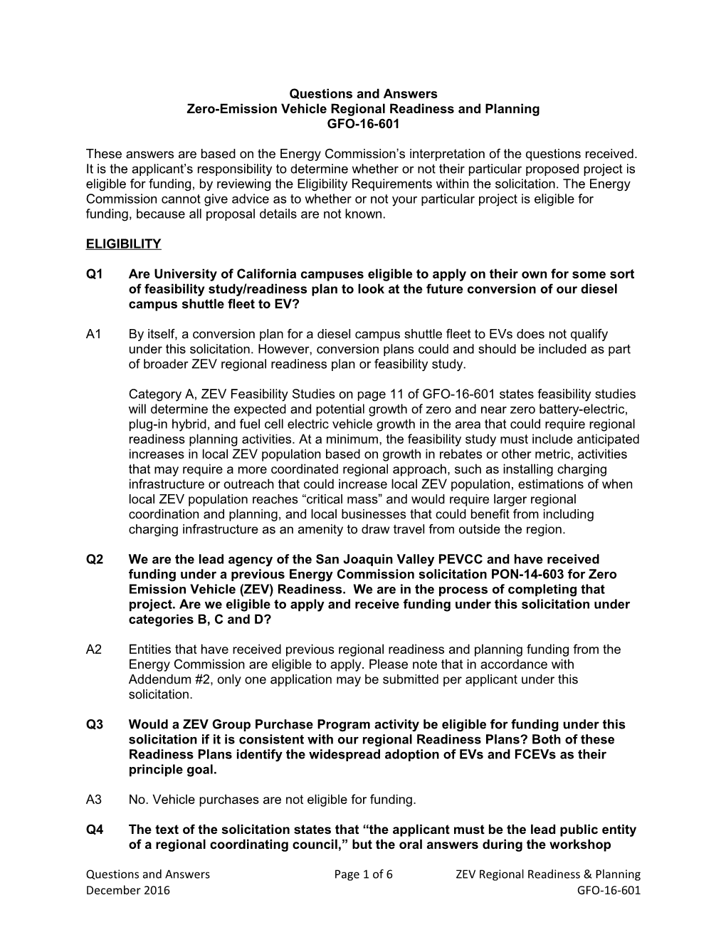 Zero-Emission Vehicle Regional Readiness and Planning