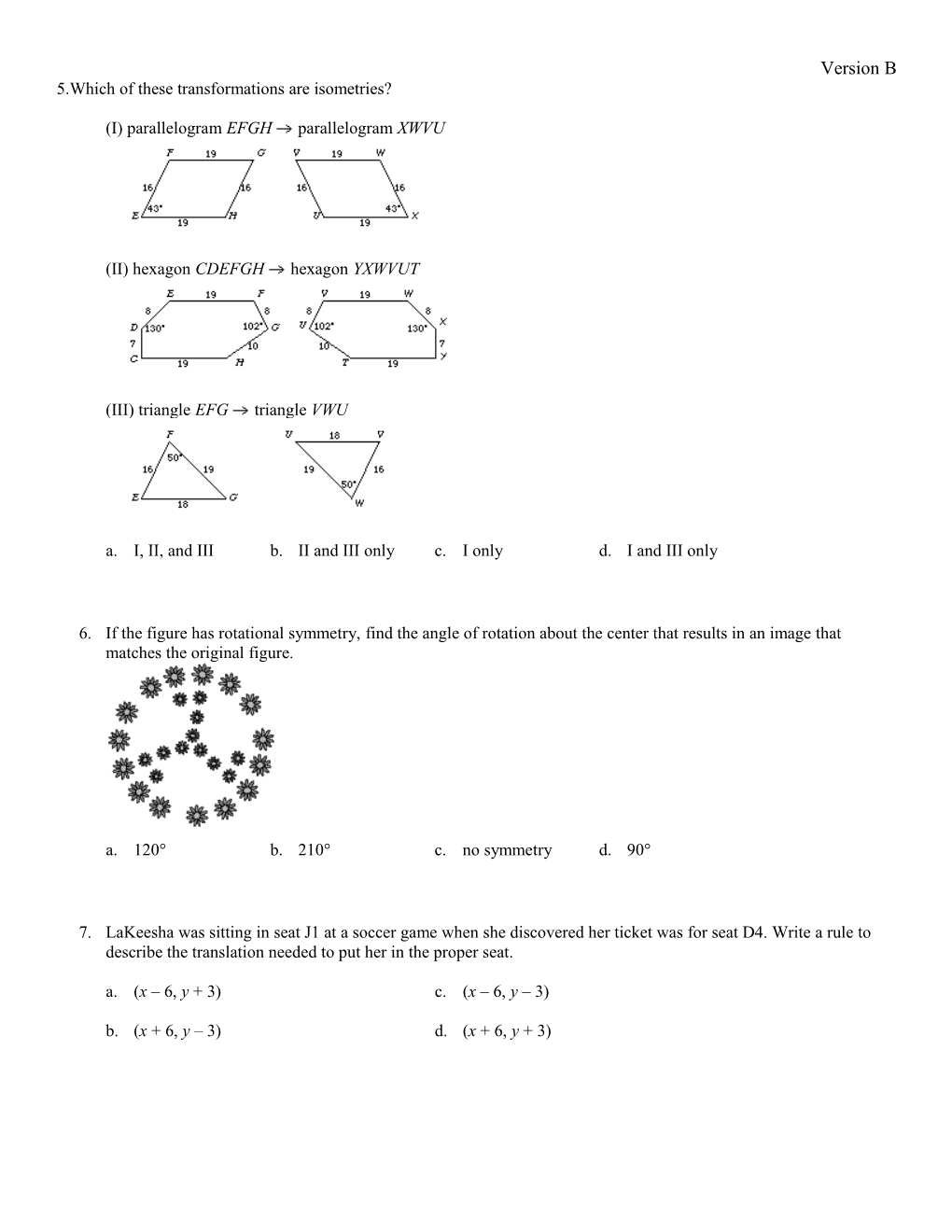 Geometry - Chapter 12 Test