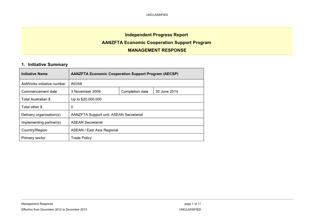 AANZFTA Economic Cooperation Support Program