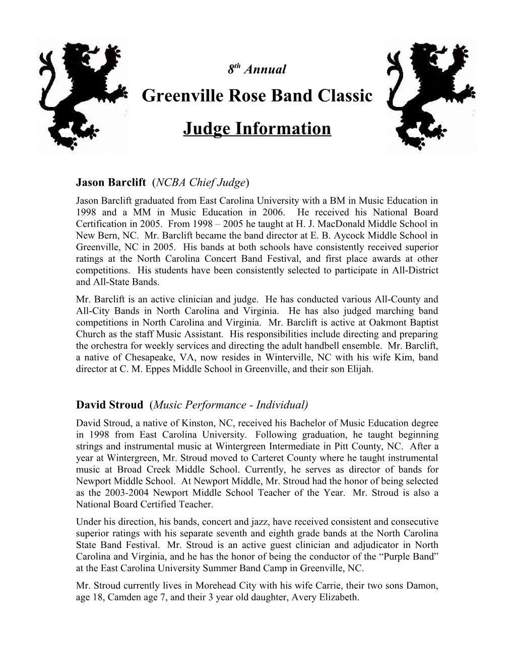 Greenville Rose Band Classic