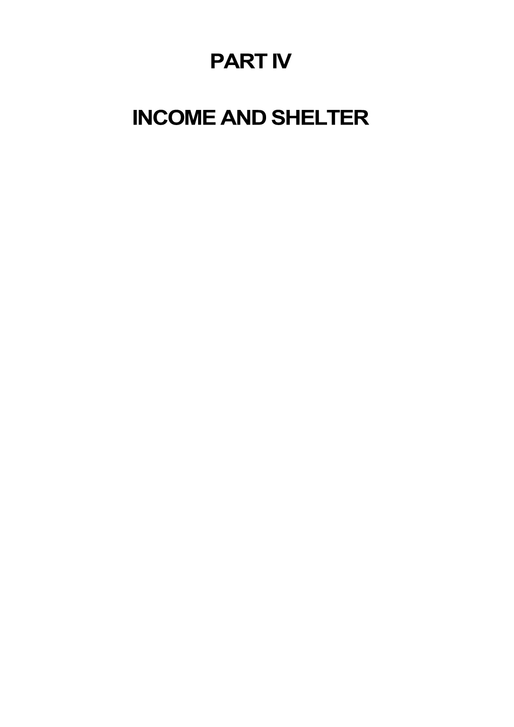 Income and Shelter
