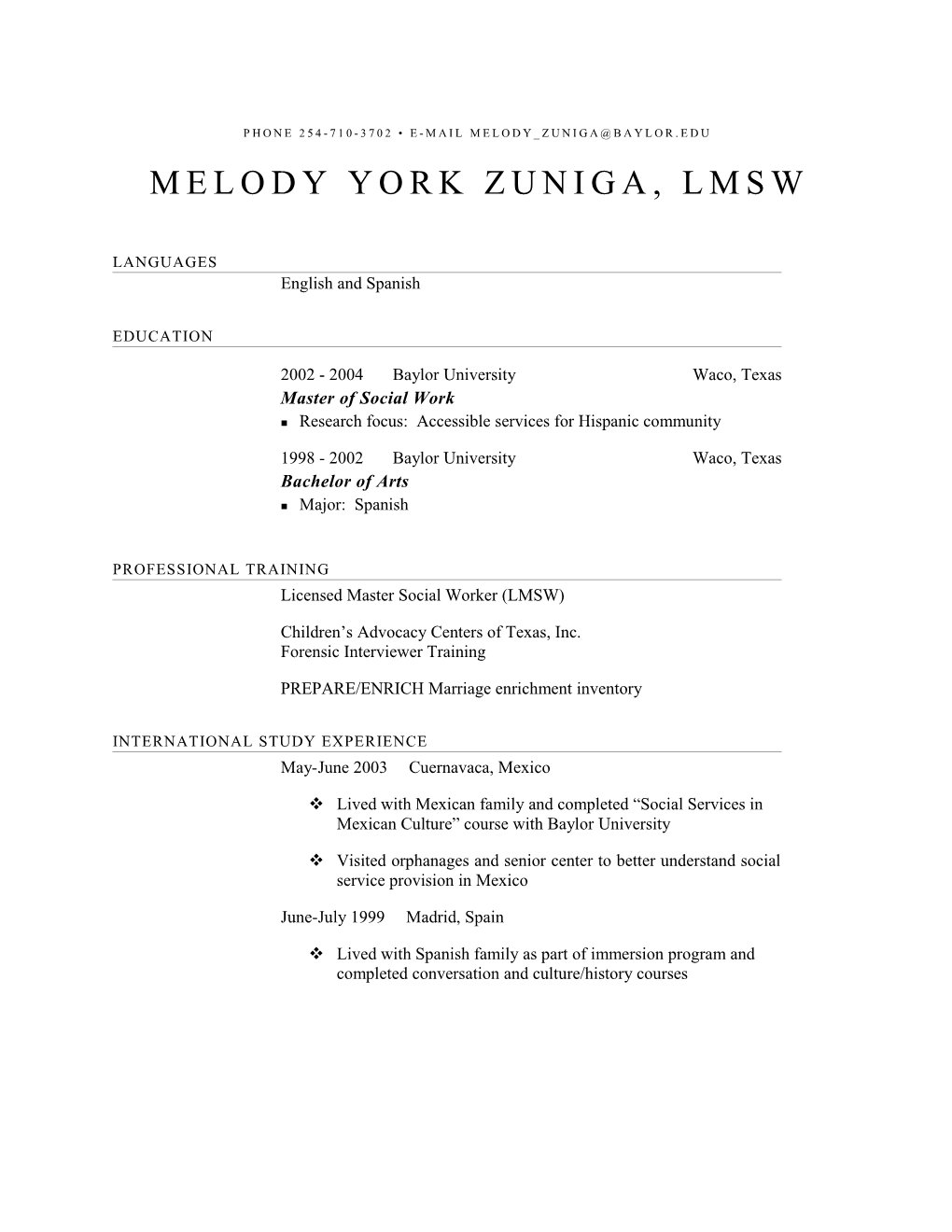 Melody York Zuniga, Lmsw