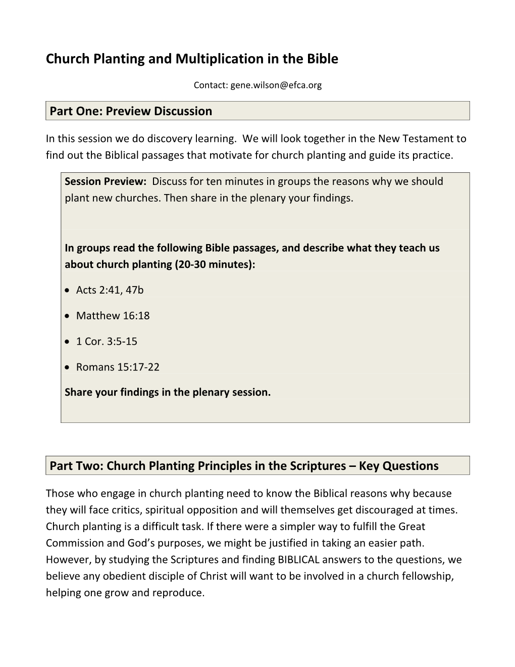 Church Planting and Multiplication in the Bible