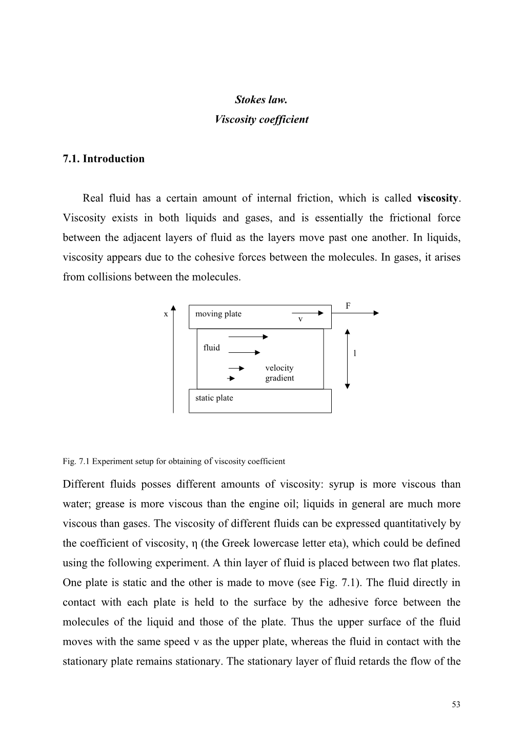 Stokes Law. Viscosity Coefficient