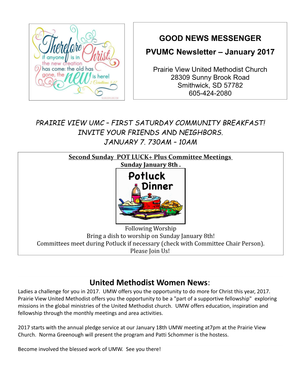 Prairie View Umc First Saturday Community Breakfast!