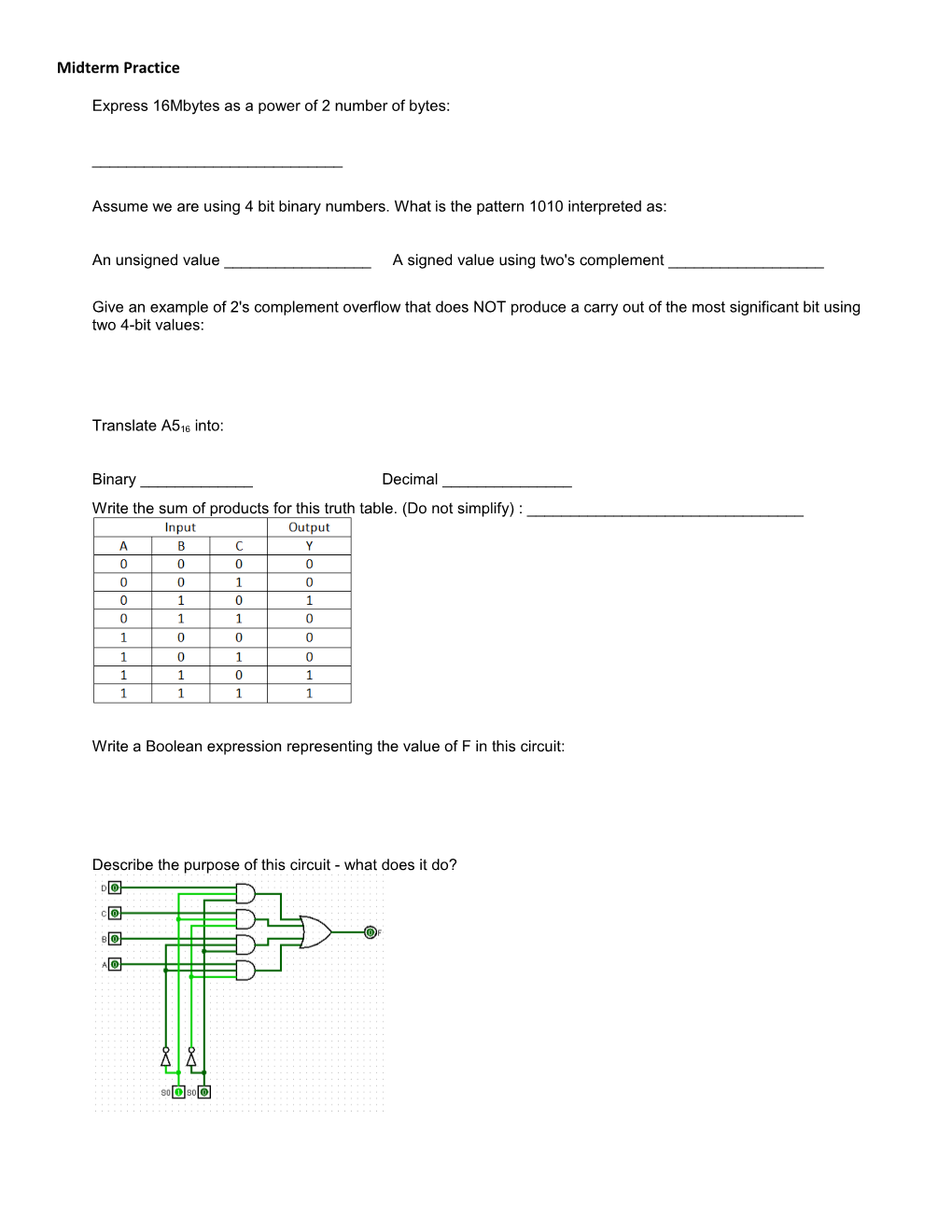 Midterm Practice