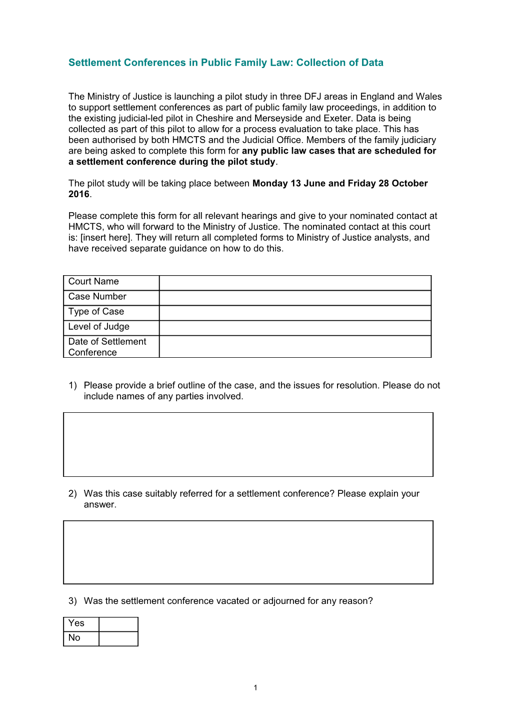 Annex A: Issues Raised Form