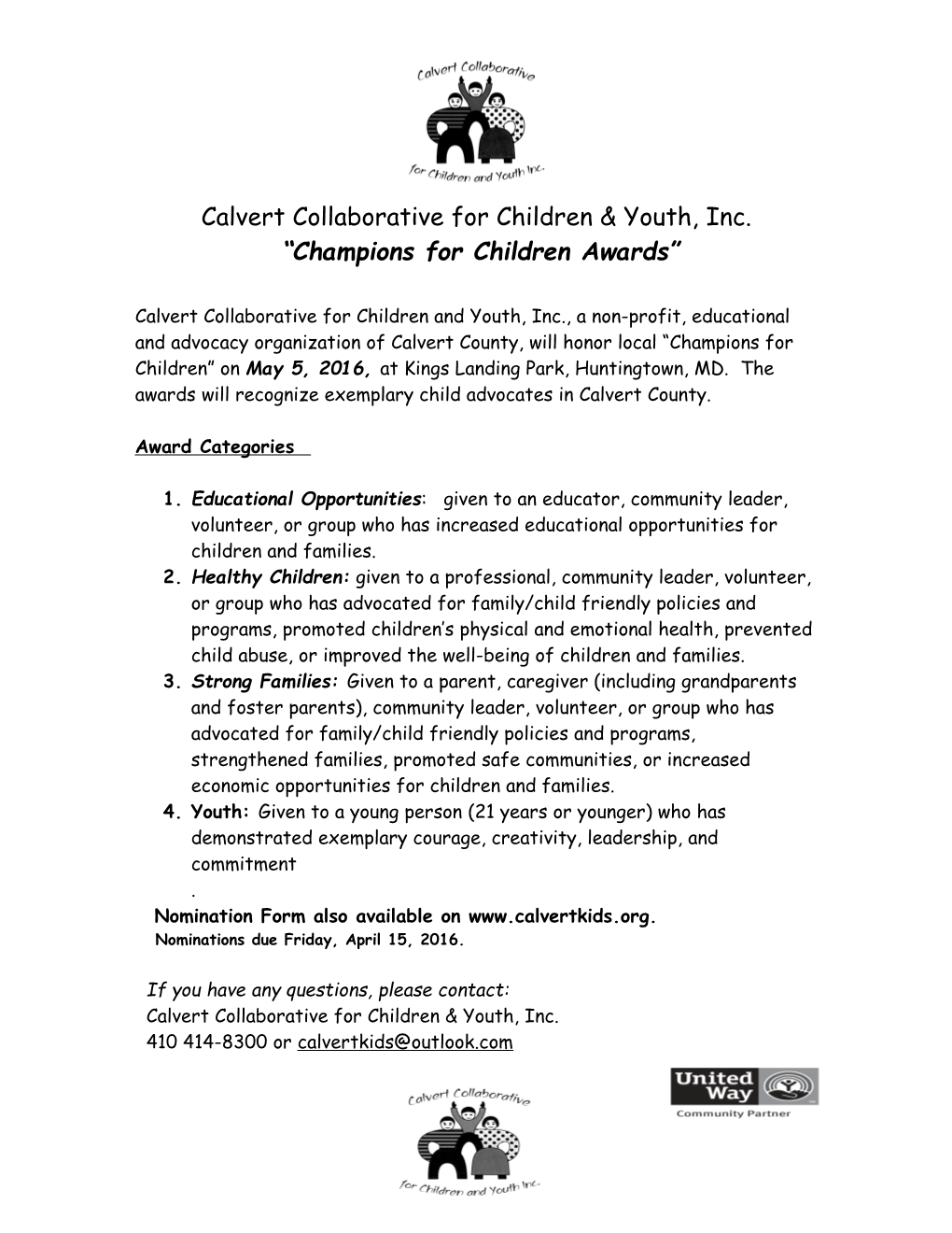 Calvert Collaborative for Children & Youth, Inc