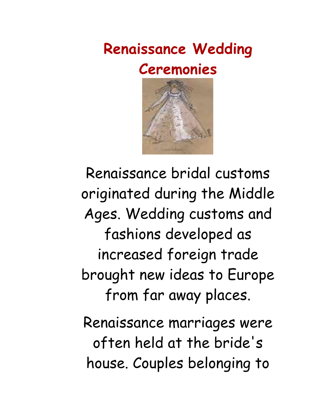 Renaissance Wedding Ceremonies