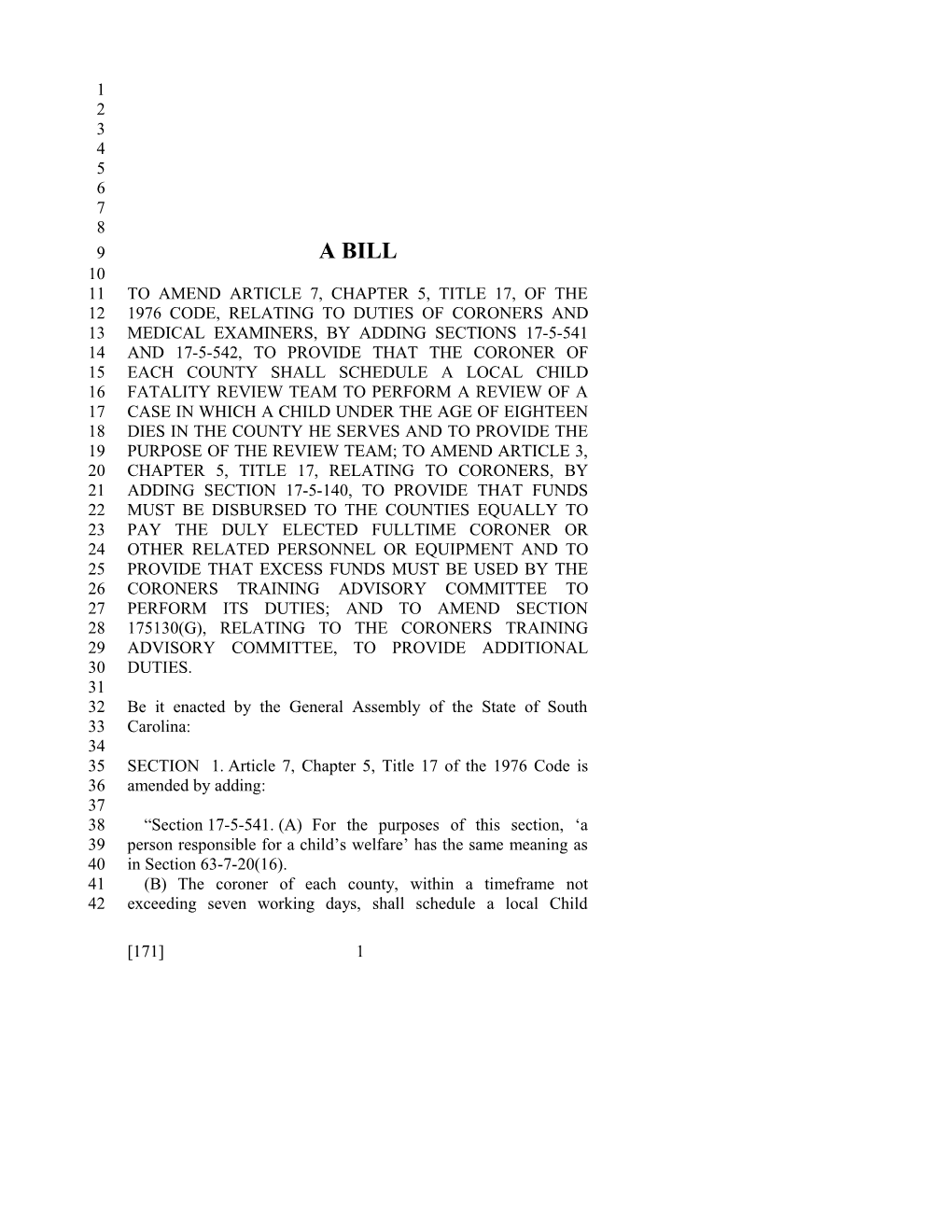 2017-2018 Bill 171 Text of Previous Version (Dec. 13, 2016) - South Carolina Legislature Online
