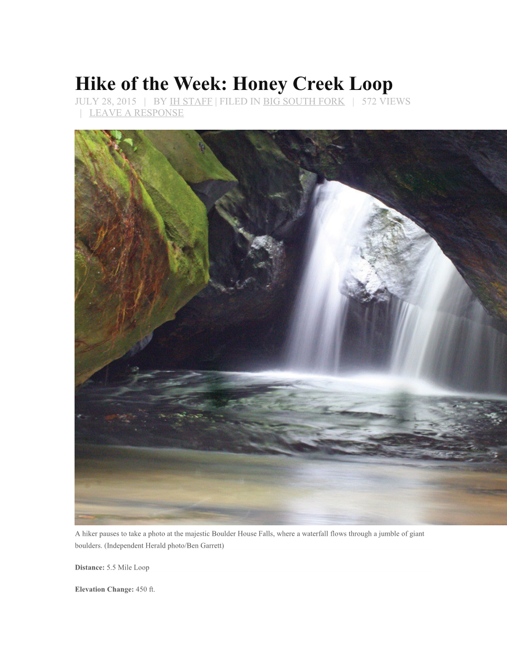 Hike of the Week: Honey Creek Loop