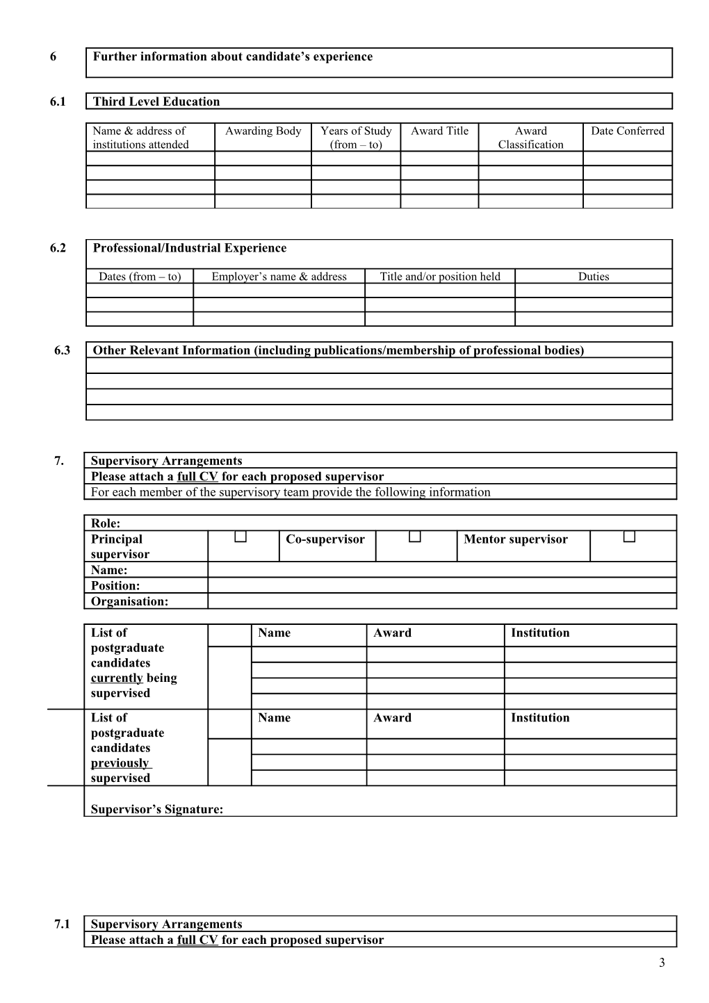 Application to Hetac for Registration