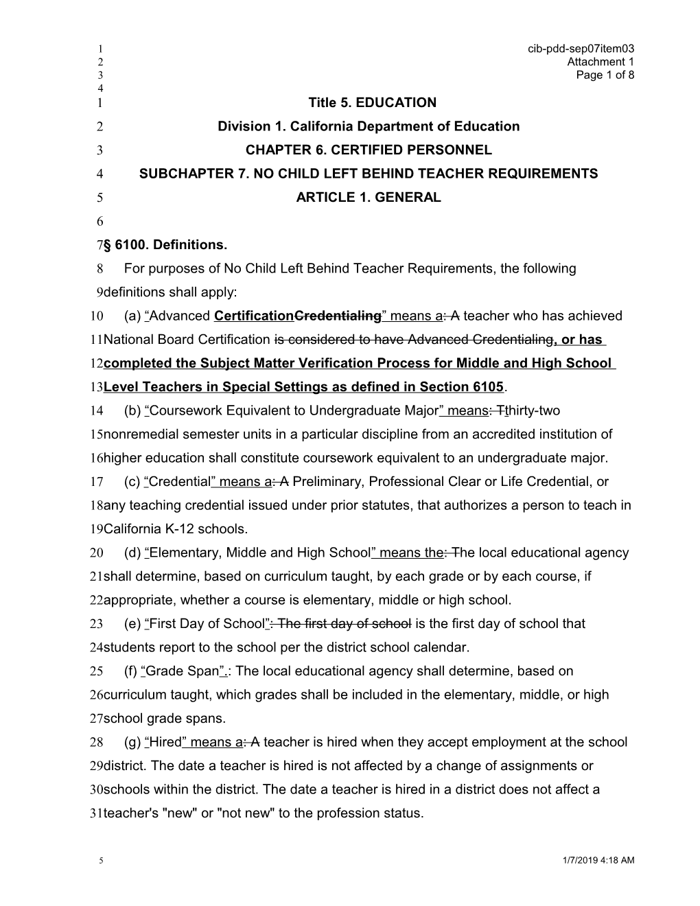 September 2007 Agenda Item 10 Attachment 1 - Meeting Agendas (CA State Board of Education)