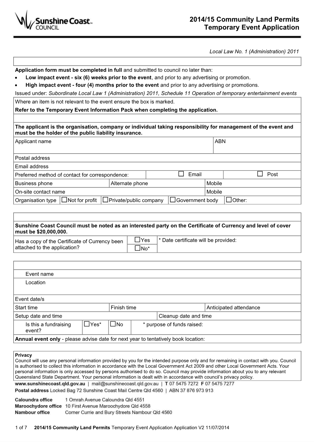 2014/15 Community Land Permits