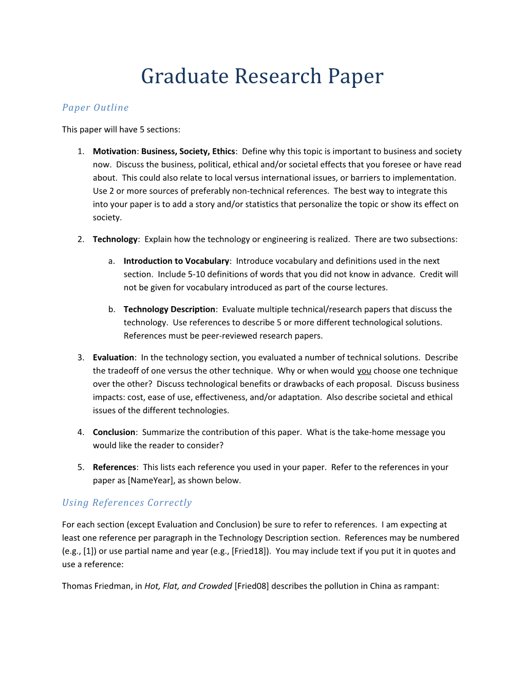 Graduate Research Paper