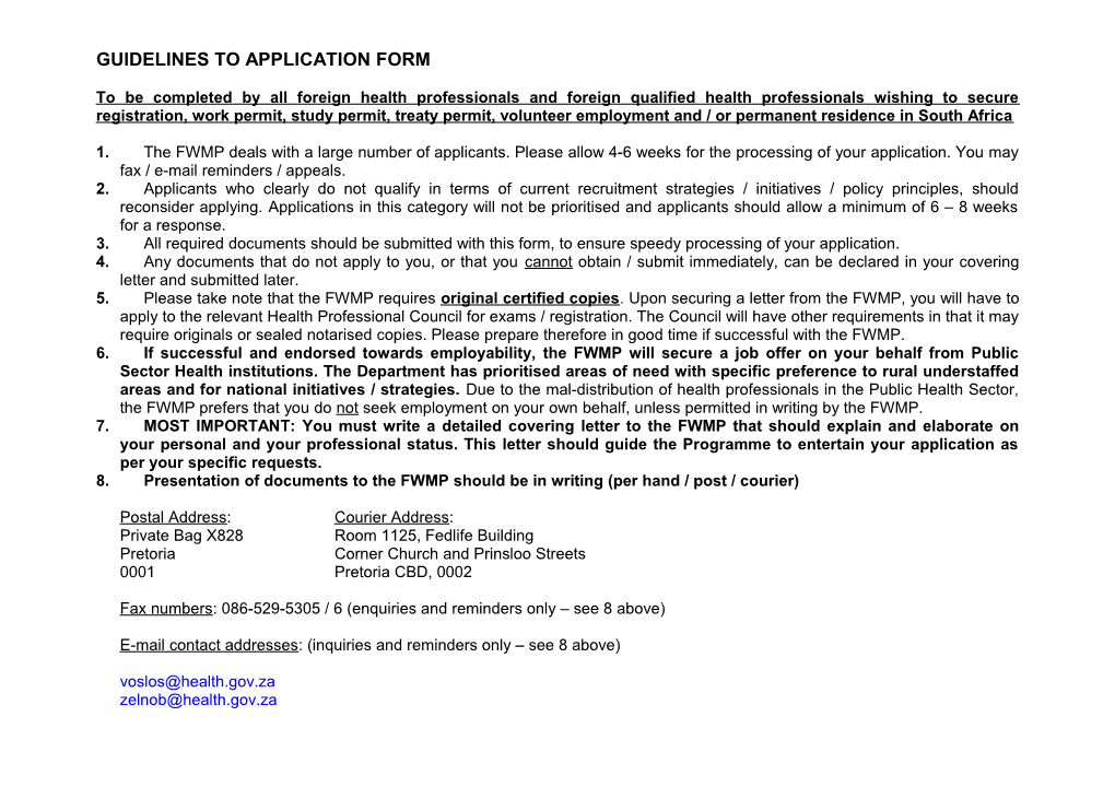 Fwmp Application Form