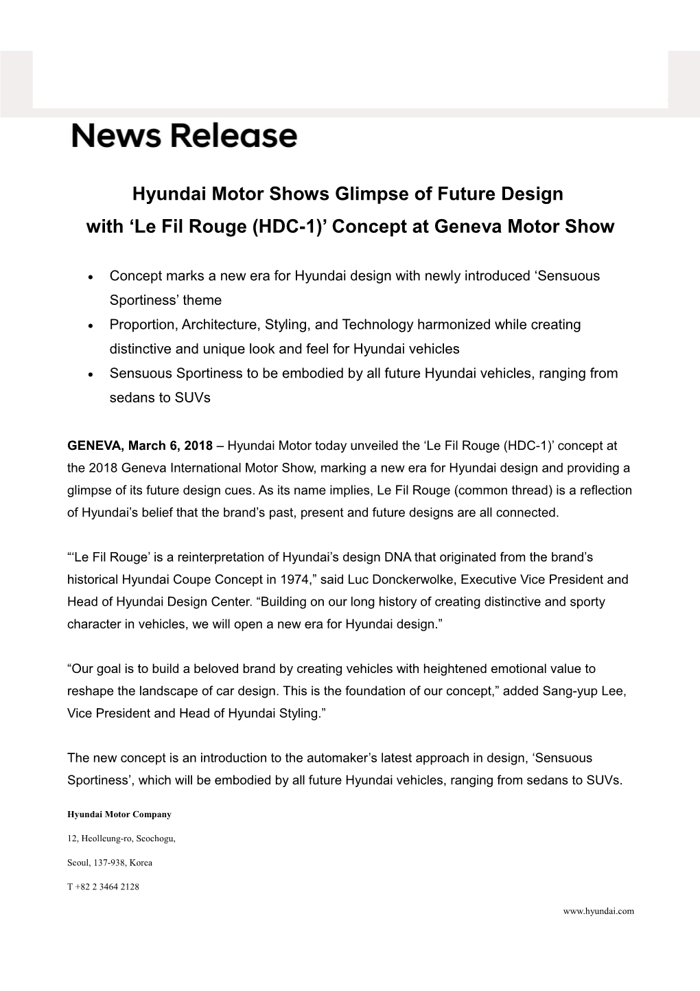 Hyundai Motor Shows Glimpse of Future Design