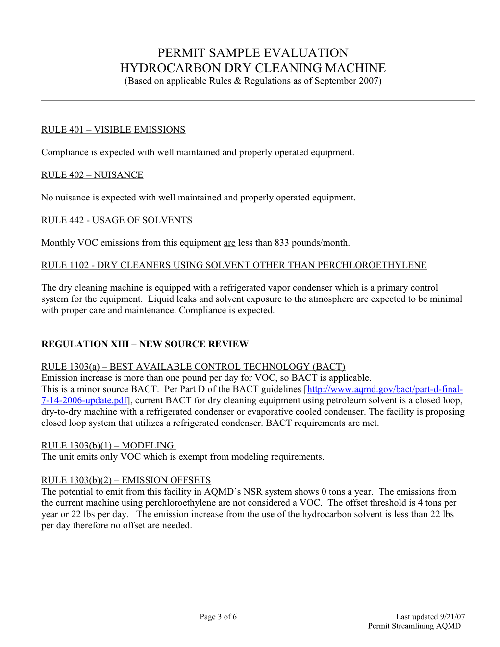 Engineering Evaluation for Permit to Construct/Operate