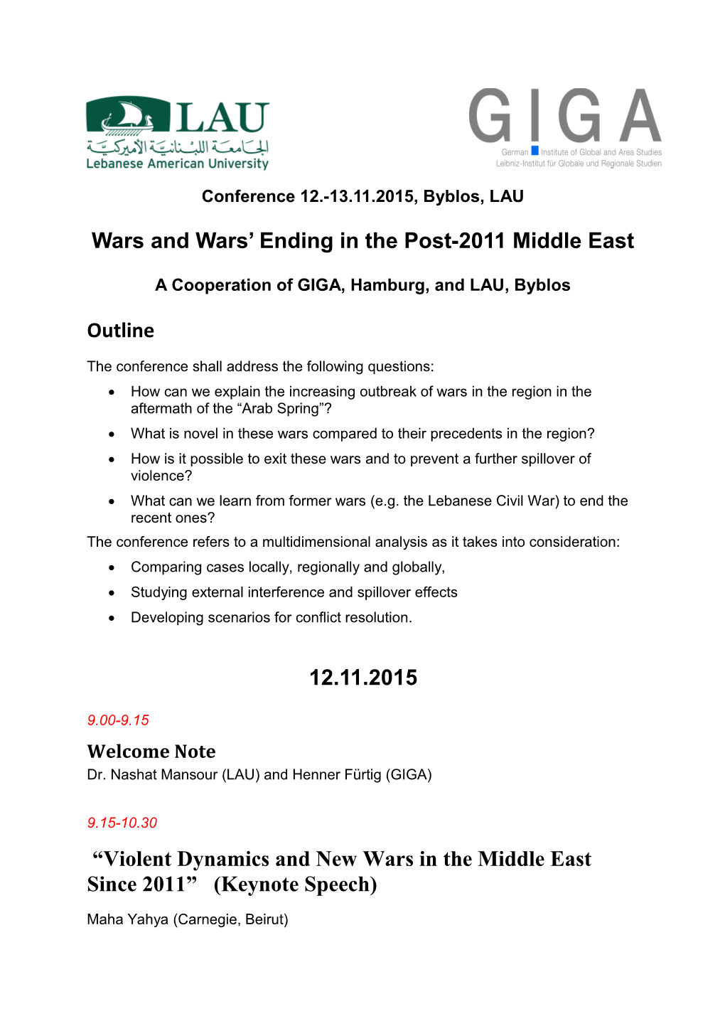 Wars and Wars Ending in the Post-2011 Middle East