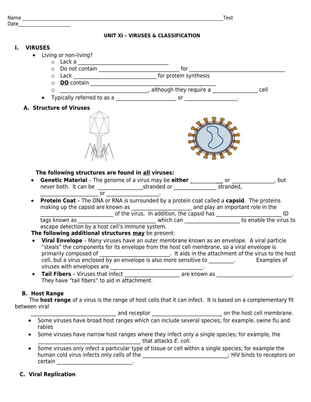 Unit Xi Viruses &Classification