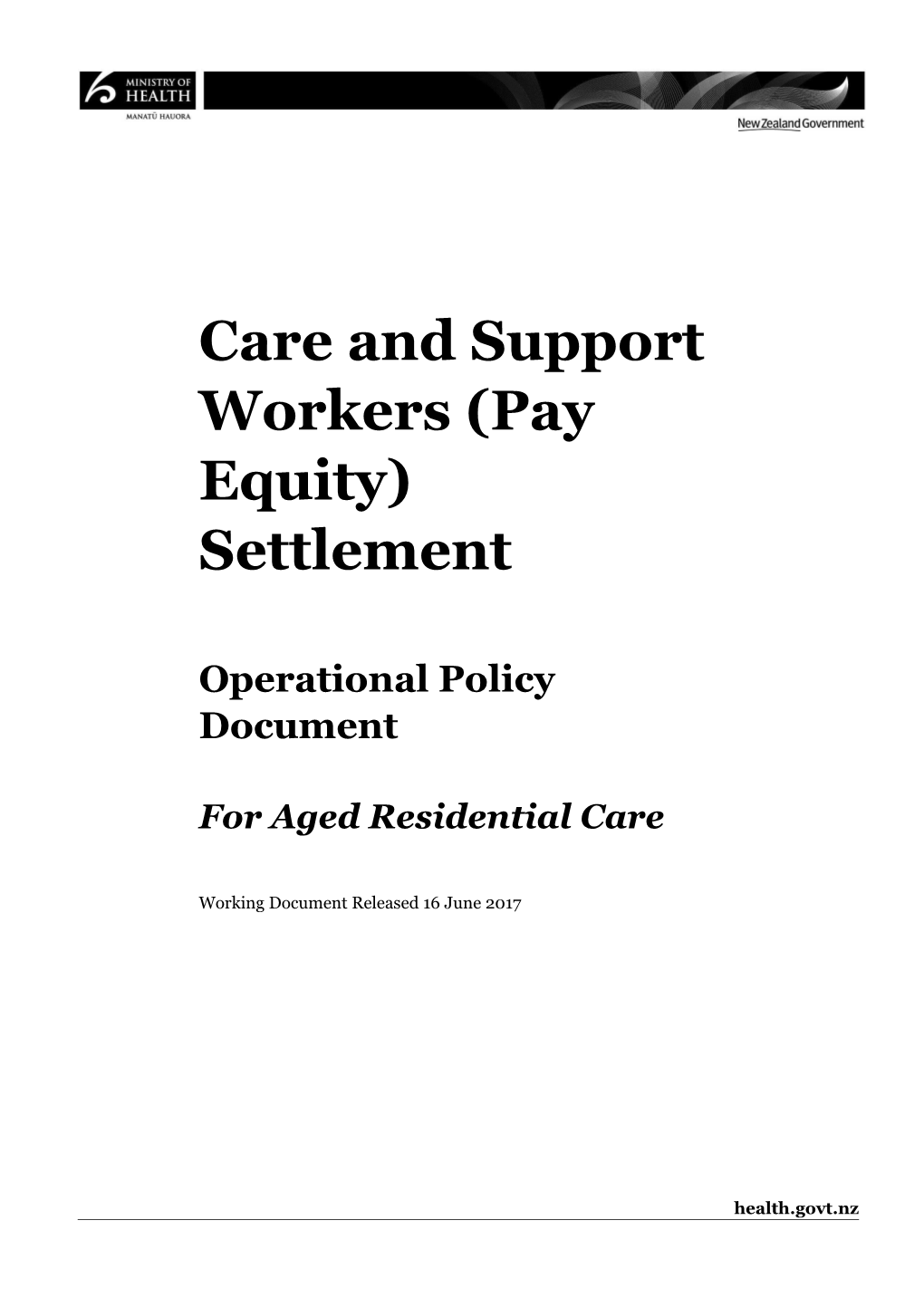 Funded Family Care Operational Policy. (2Nd Edn)