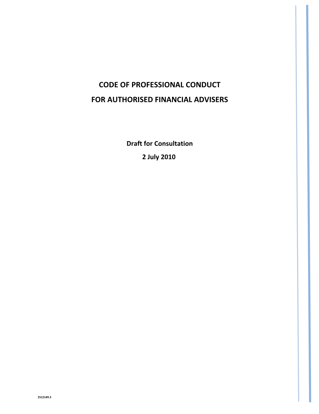 Authorised Financial Advisers Code Committee