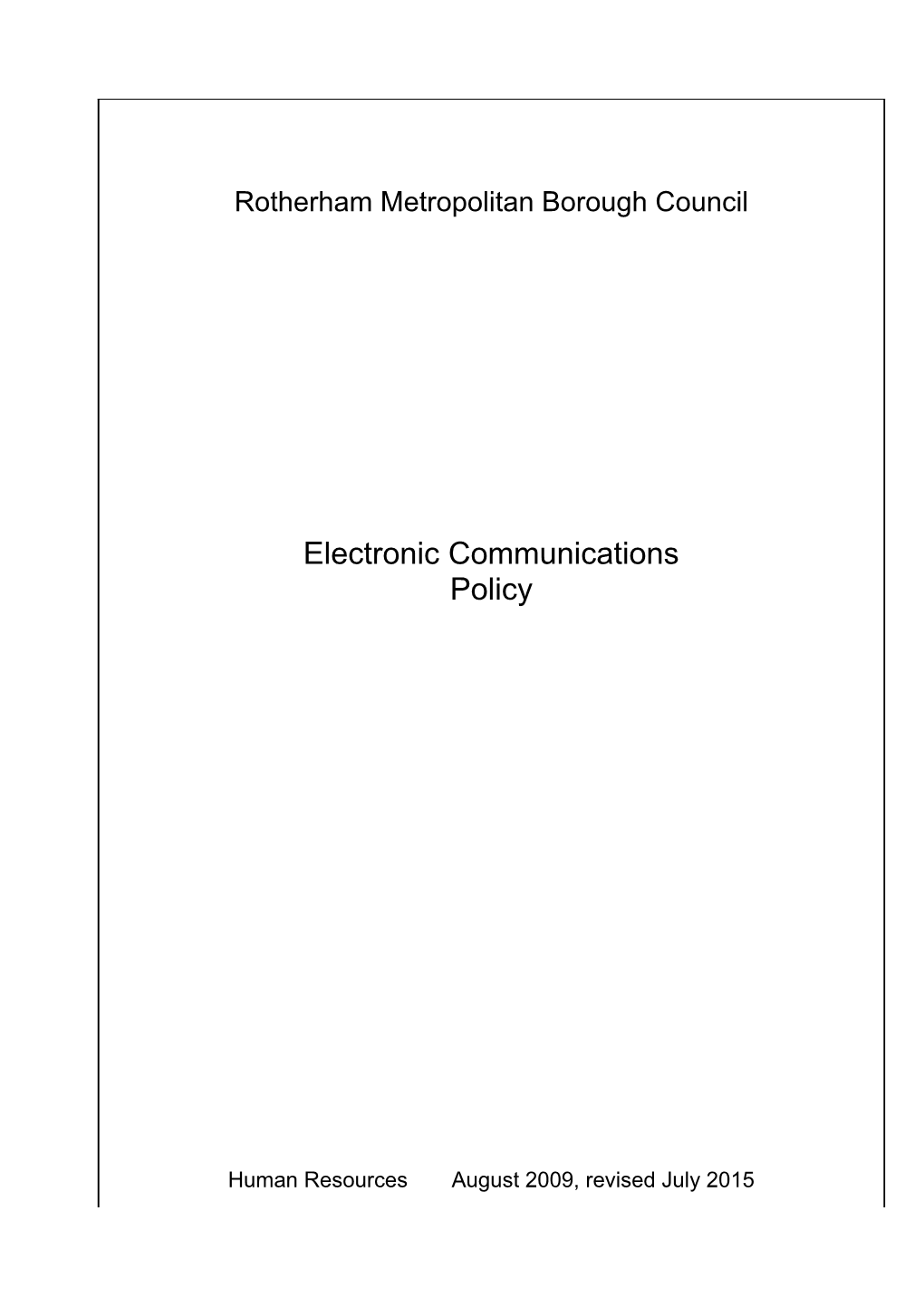 Electronic Communications Policy