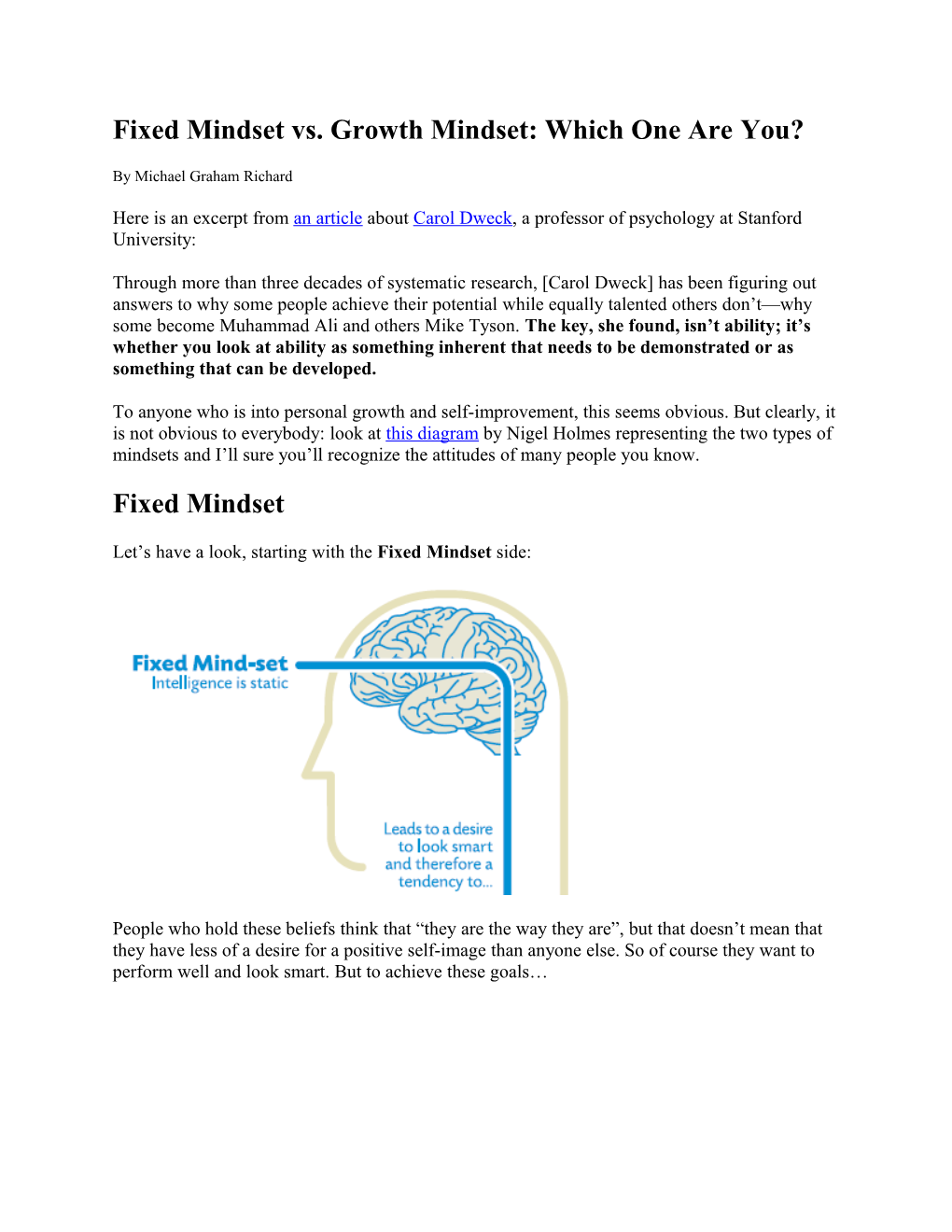 Fixed Mindset Vs. Growth Mindset: Which One Areyou?